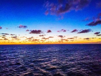 Scenic view of sea at sunset
