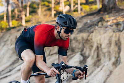 Man riding bicycle