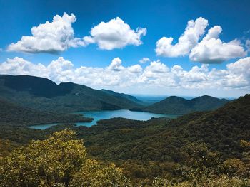 Scenic view of mountains against sky