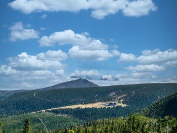 Giant mountains panorama. view to sniezka peak.