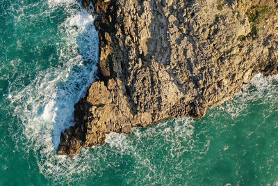 High angle view of sea waves