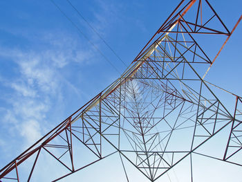 Structure of hight voltage tower in blue sky