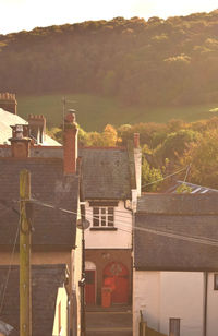 High angle view of townscape against sky