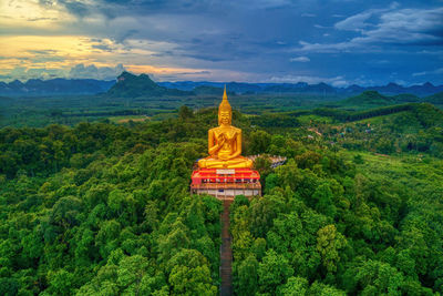 View of a building with mountain in background