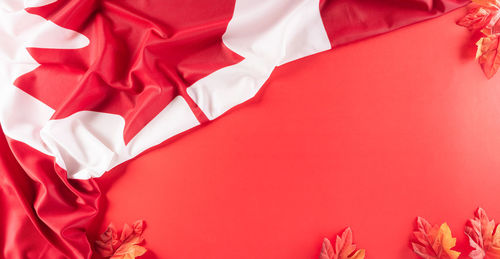 High angle view of flags over white background