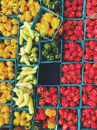 Full frame shot of multi colored vegetables for sale in market