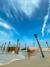 Ultra wide angle shot of broken pier at calicut beach shot using iphone 11 pro