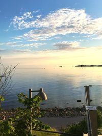 View of sea against sky during sunset