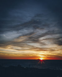 Scenic view of sunset over sea