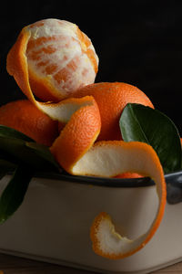 Close-up of orange fruit on table