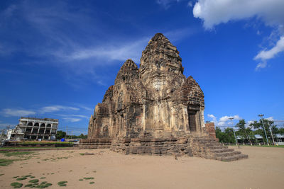 Low angle view of temple against sky