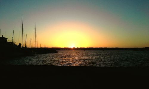 Scenic view of sunset over sea