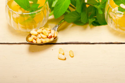 Close-up of food on table