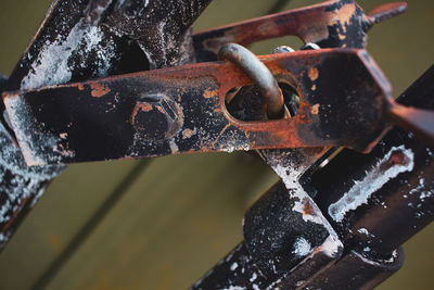 Close-up of rusty machine part