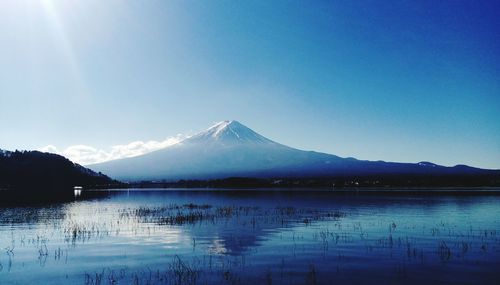 Scenic view of lake and mountains