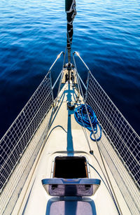 High angle view of ship on sea