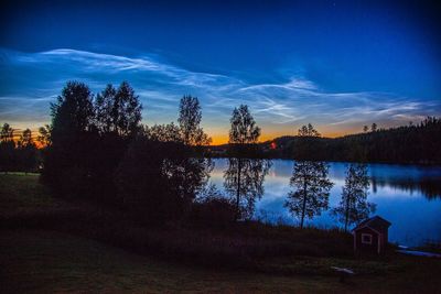 Sunset over calm lake