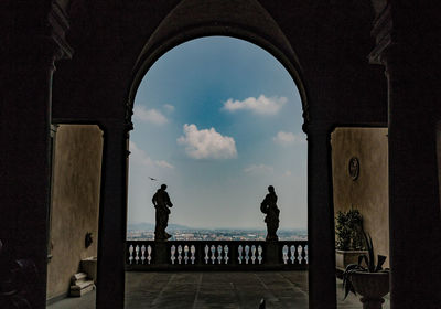 View of statue against cloudy sky