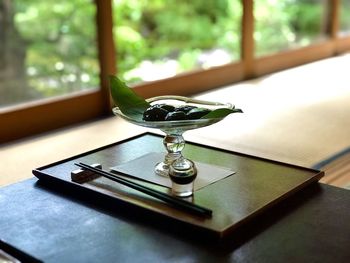 Close-up of open book on table