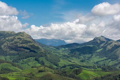 Aerial view of mountains against sky