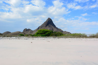 Scenic view of beach against sky