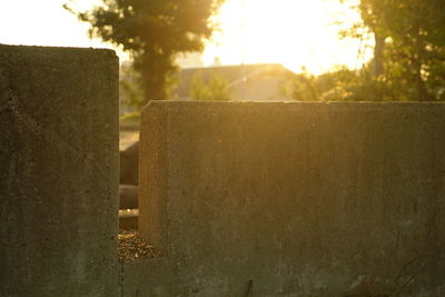 Close-up of cemetery against sky