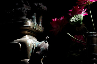 Illuminated lights at night