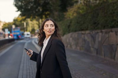 Businesswoman looking away