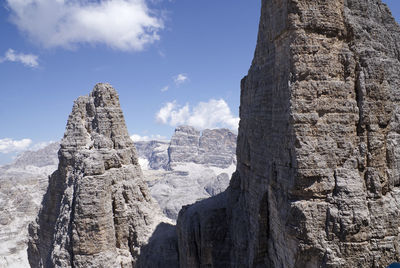 Panoramic view of snow covered mountain against sky