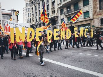 Crowd on city street