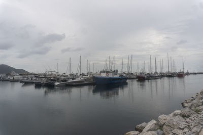 Sailboats in marina