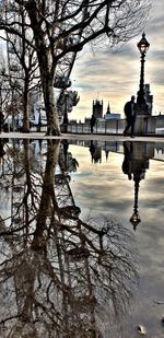 Reflection of buildings in water