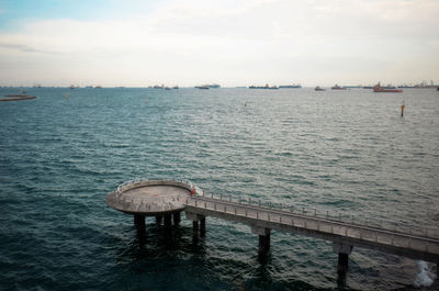 View of pier on sea