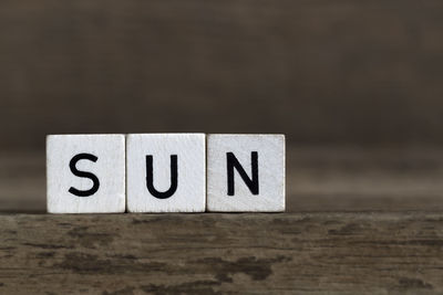 Sun, written in
