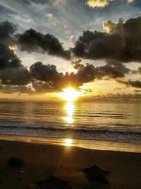 Scenic view of sea at sunset