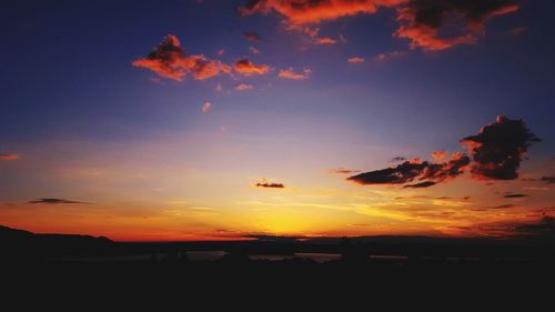 Silhouette of landscape at sunset