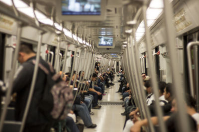 People traveling in train