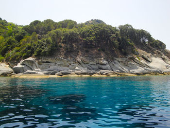 Rock formations in sea