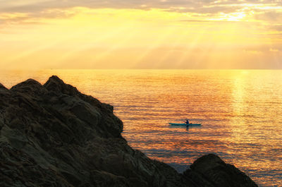 Scenic view of sea during sunset