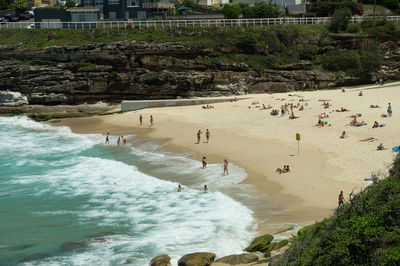 People enjoying at beach