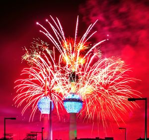 Low angle view of firework display