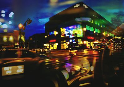 Illuminated city at night