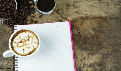 Directly above shot of coffee on table