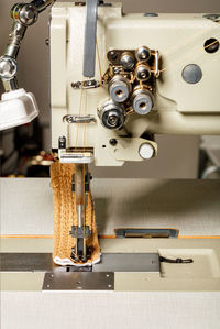 Close-up of sewing machine