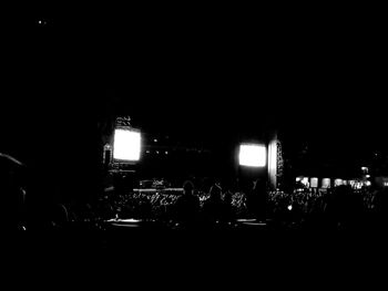 Silhouette of people at music concert