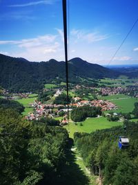 Scenic view of landscape and mountains against sky