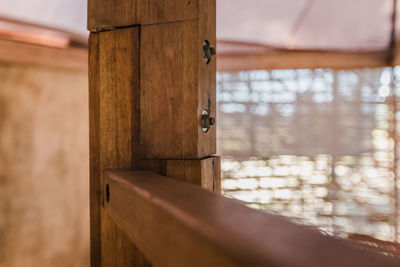 Close-up of open door