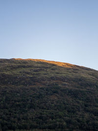 Scenic view of arid landscape against clear sky