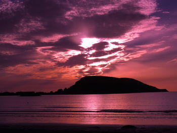 Scenic view of dramatic sky over sea