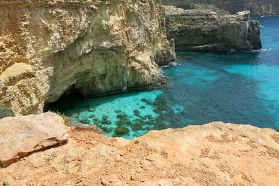 Rock formations by sea